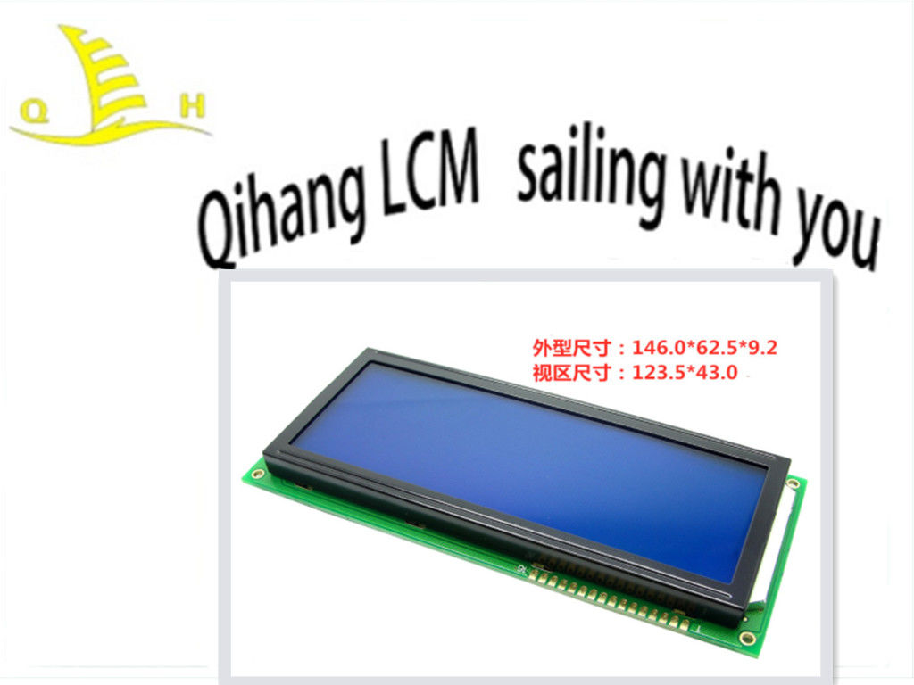 STN FSTN Material 20x4 Character LCD Display Module Transflective