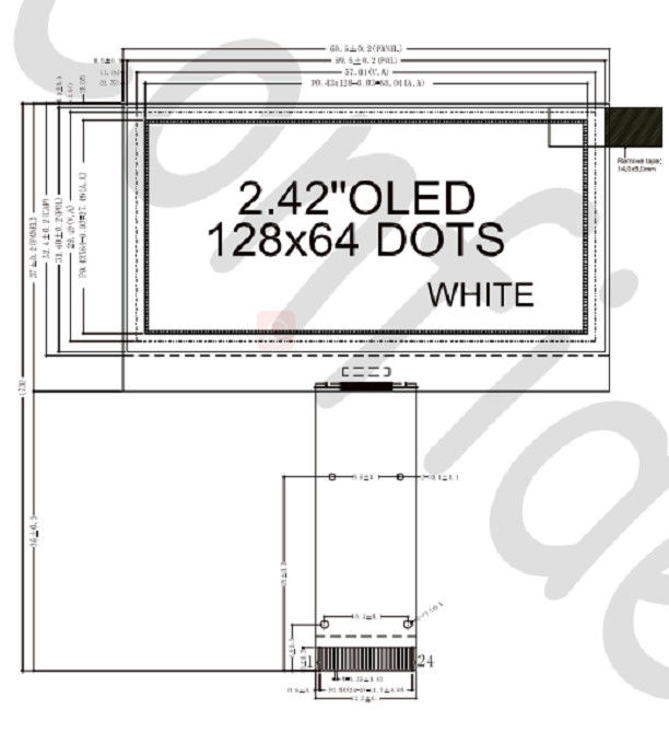 Customize OEL1M4213 W E Parallel 4 SPI  IIC 2.42&quot; OLED Display Module
